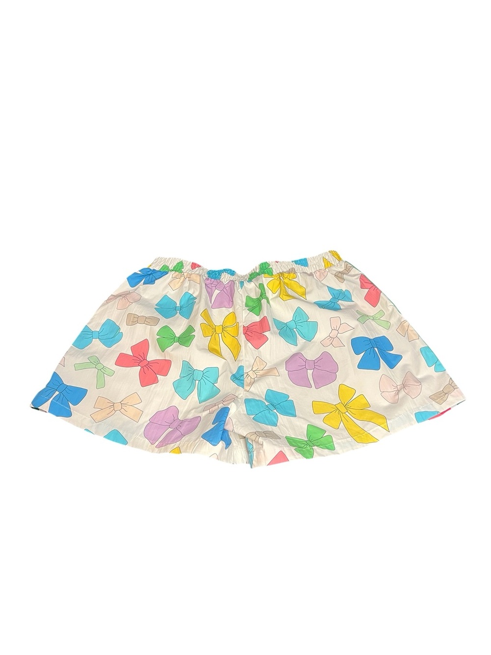 Katydid Women’s White Boxer Shorts with Multicolor Bows and Side Stripes Size XL - Picture 2 of 11